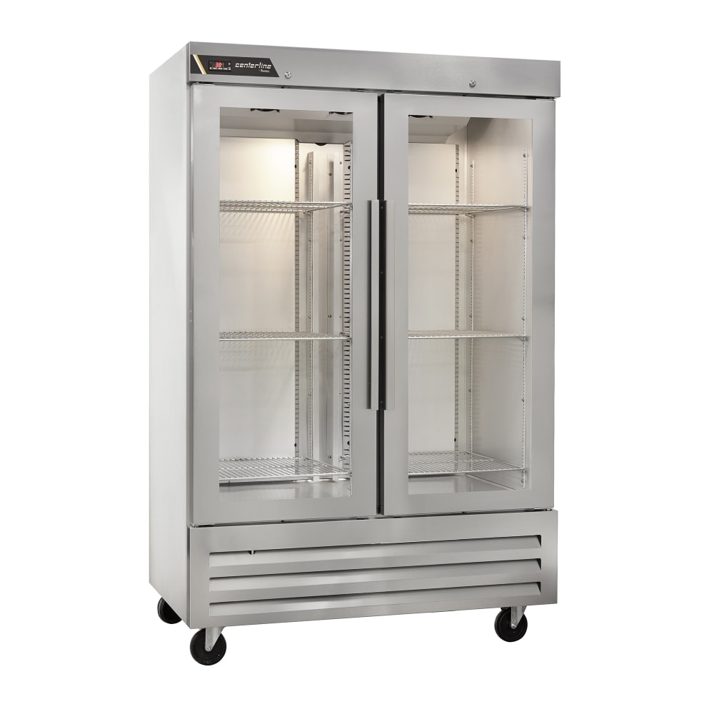 206-CLBM49RHGLR 54" Two Section Reach In Refrigerator, (4) Left/Right Hinge Glass Doors, 115...