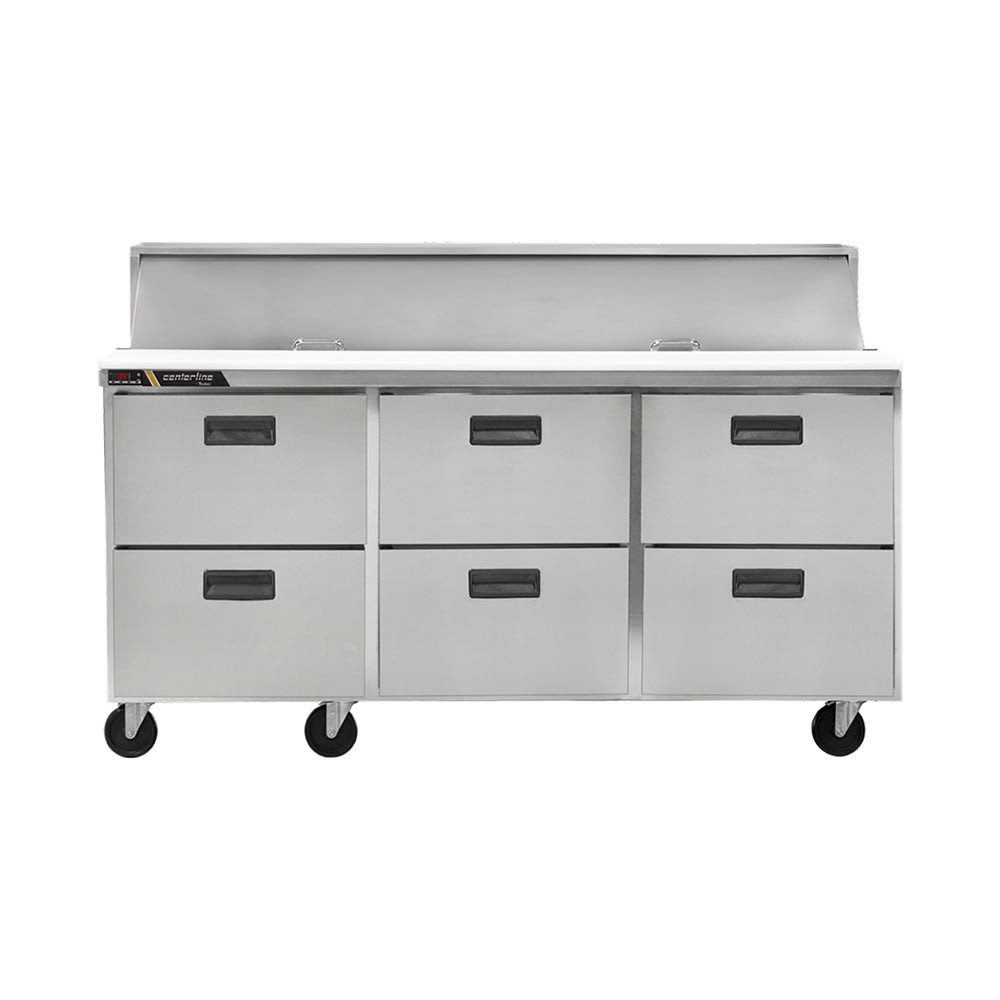206-CLPT7230DW 72" Centerline™ Mega Top Sandwich/Salad Prep Table w/ Refrigerated Base, 115v