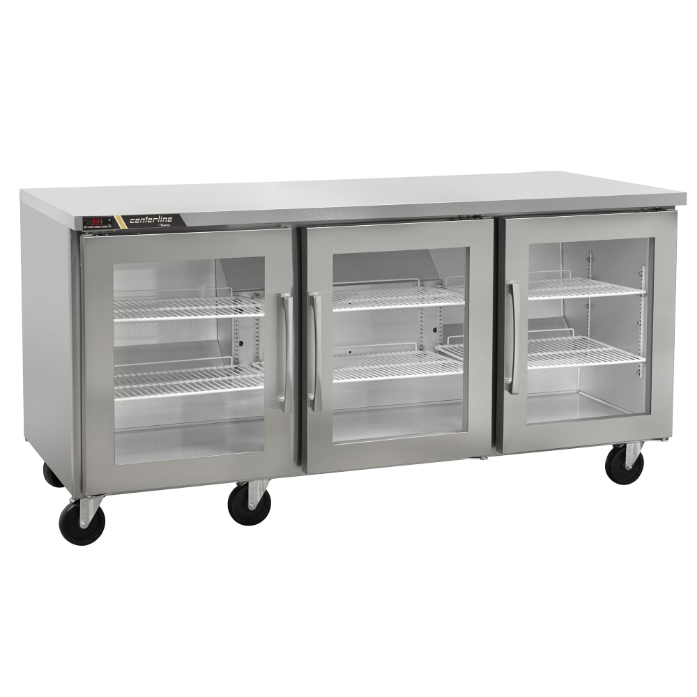 206-CLUC72RGDRRR 72" W Undercounter Refrigerator w/ (3) Sections & (3) Doors, 115v