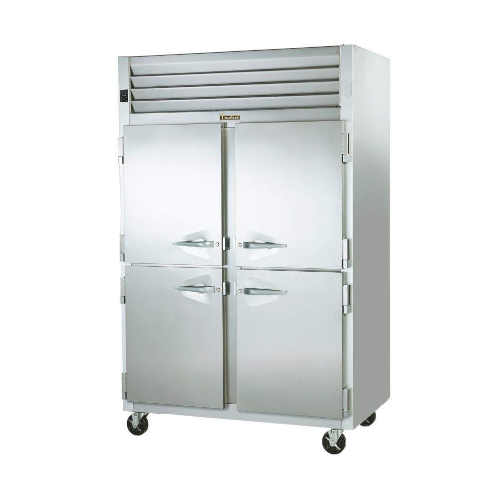 206-G20100 52" Two Section Reach In Refrigerator, (4) Left/Right Hinge Solid Doors, 220-240v