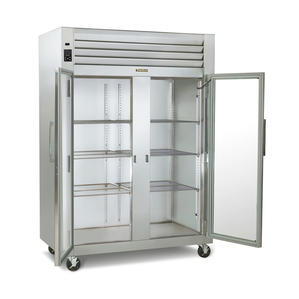 206-G21000 52" Two Section Reach In Refrigerator, (4) Left/Right Hinge Glass Doors, 115v