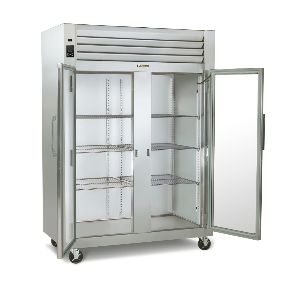 206-G21011 52" Two Section Reach In Refrigerator, (2) Left/Right Hinge Glass Doors, 115v