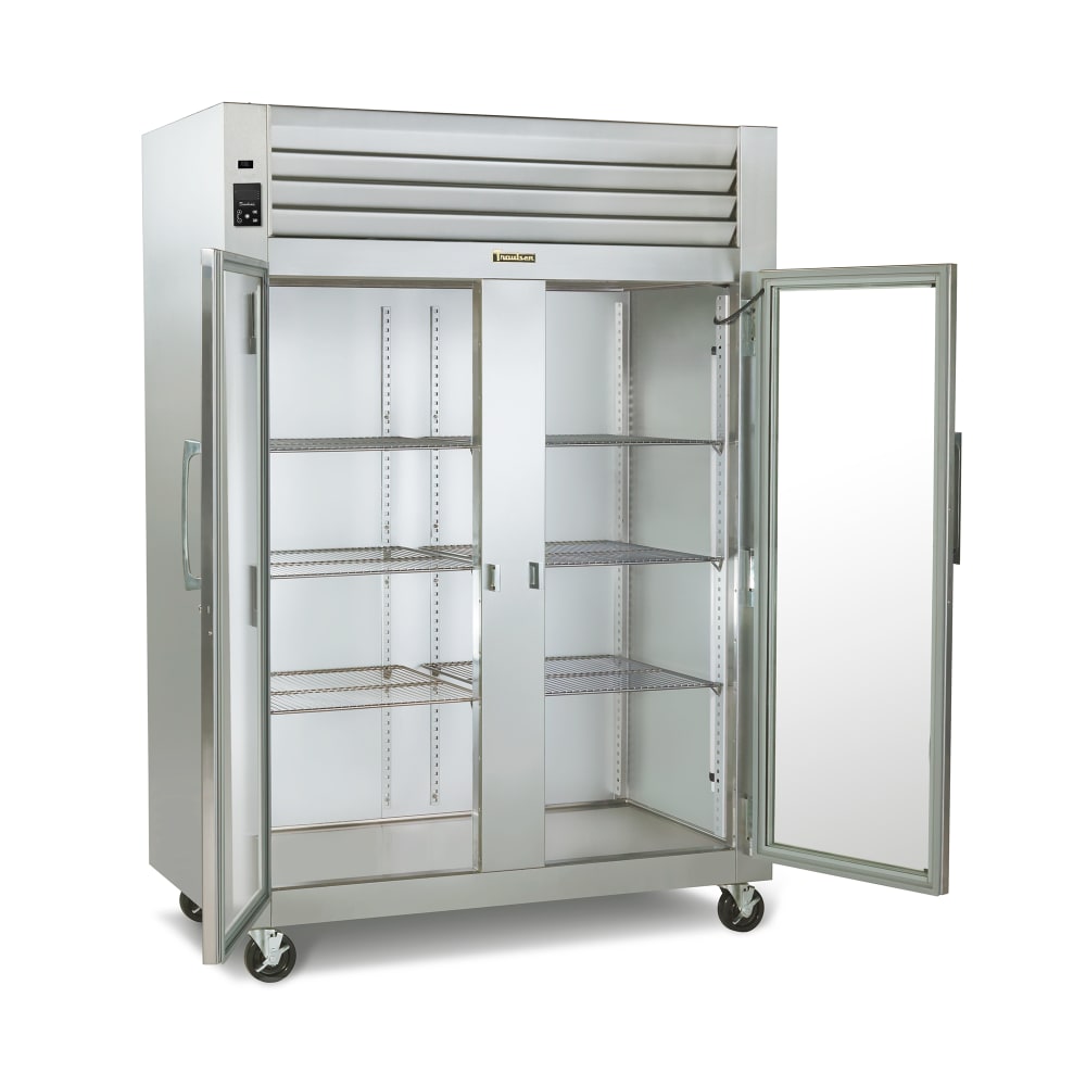 206-G21013 52" Two Section Reach In Refrigerator, (2) Left Hinge Glass Doors, 115v