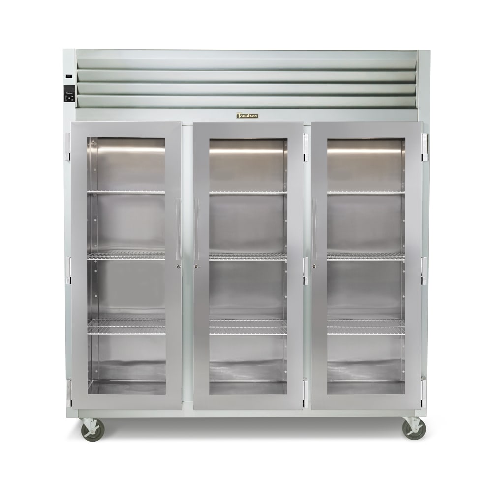 206-G32001 76" Three Section Reach In Refrigerator, (6) Left/Right Hinge Glass Doors, 115v