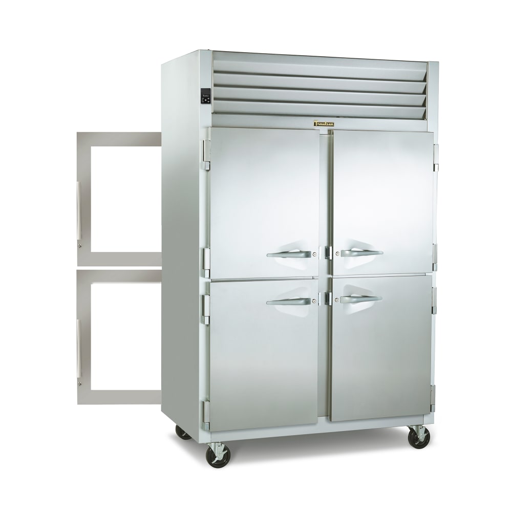 206-G26014P 52" Two Section Pass Thru Refrigerator, (2) Glass Doors, (2) Solid Doors, 115v