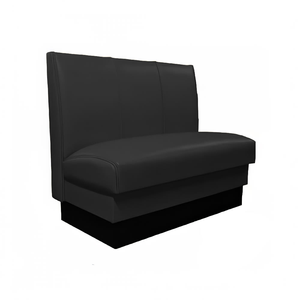 120-MD3000SBLK Single Restaurant Booth - (3) Panels, Fully Upholstered, 36" x 44", Blac...