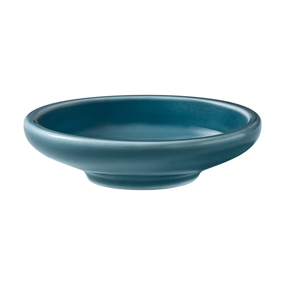 887-9251309E 3 3/8" Round Companion Plate - Porcelain, Petrol Blue