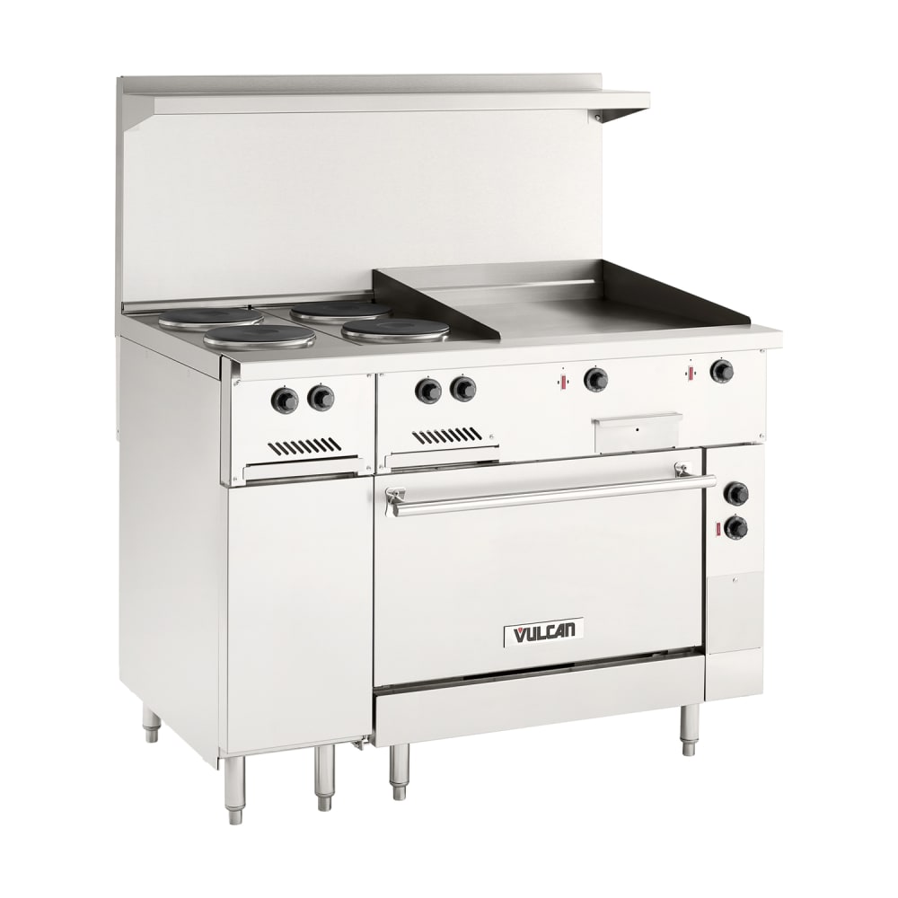 207-EV48S4FP24G480 48" EV Series Electric Range w/ (4) French Hot Plates & Griddle, 480v...