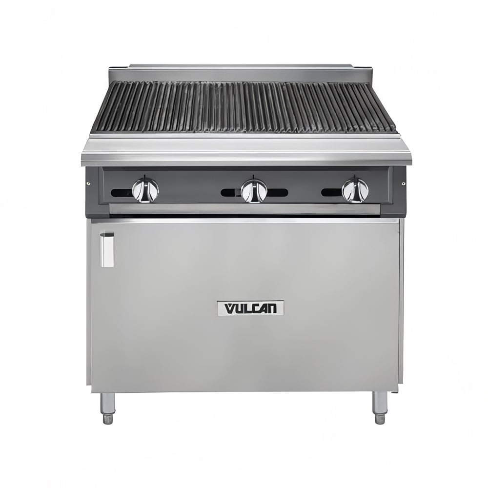 207-VCBB36LP 36" Gas Range w/ Full Charbroiler & Storage Base, Liquid Propane