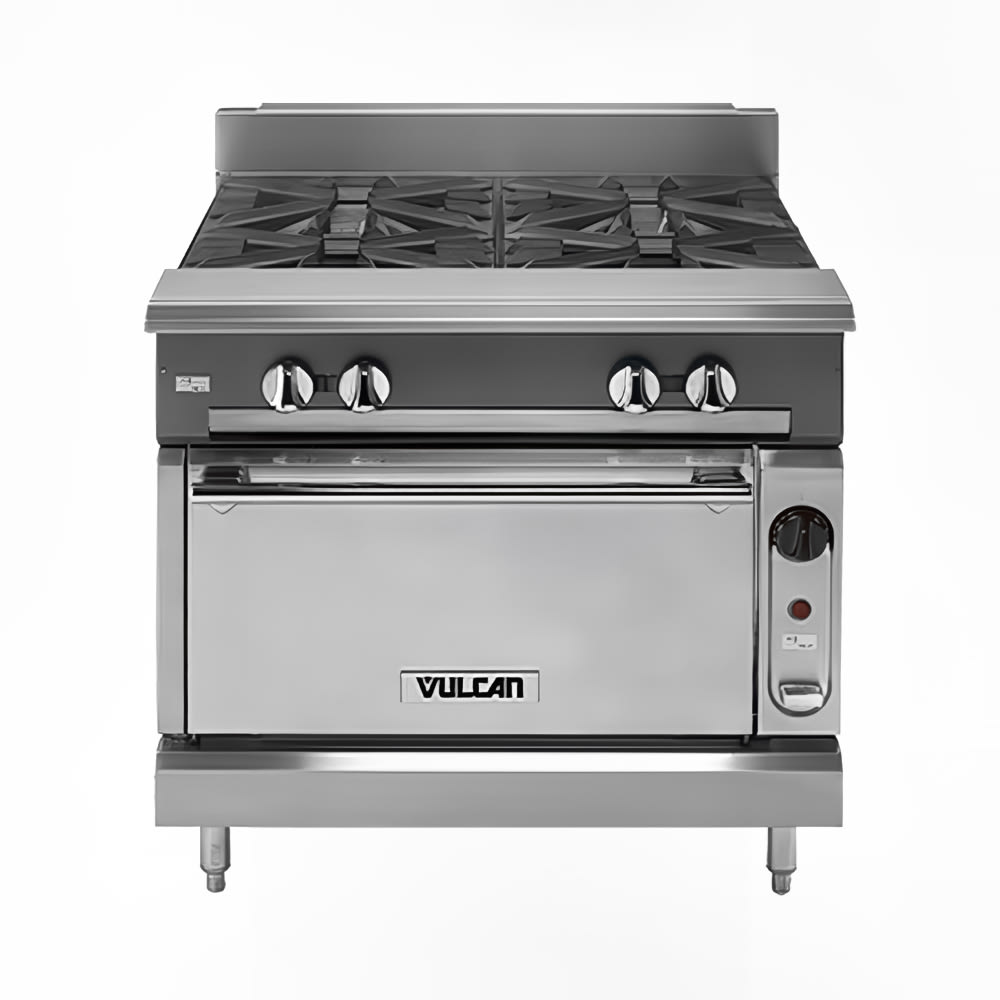 207-V336HCNG 36" Gas Range w/ (3) Hot Tops & Convection Oven, Natural Gas