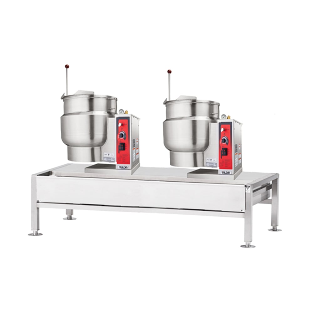 207-VEKT6412122303 (2) 12 gal Steam Kettles & Stand Assembly - Manual Tilt, 2/3 Jacket, 230v/...