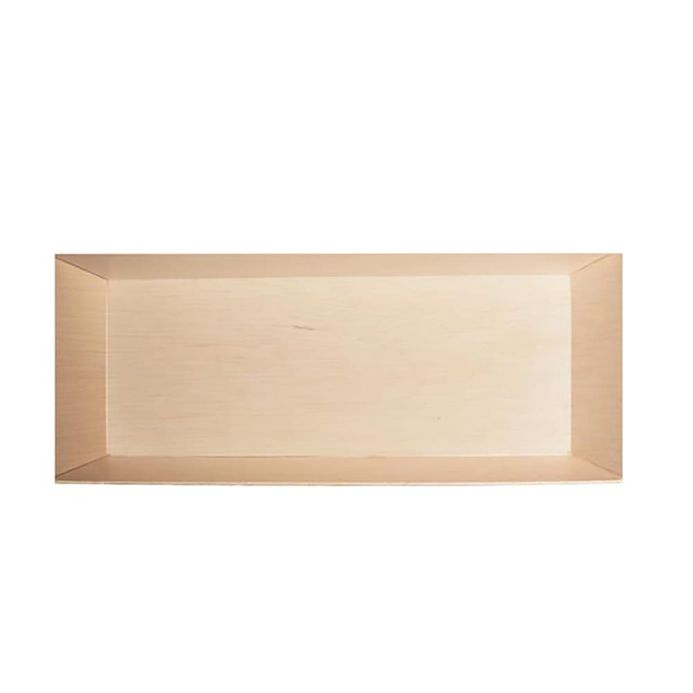 524-TGDE3X8 Disposable Serving Tray w/ Fixed Sides - 3" x 8", Balsa Wood/Rice Paper