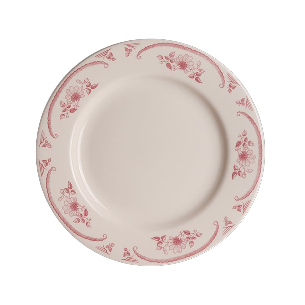 179-HL2062 9 5/8" Round American Rose Plate - China, Ivory