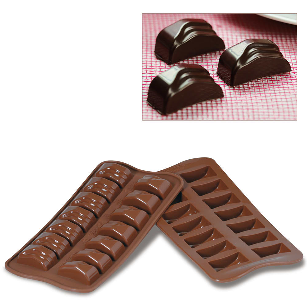 330-SCG09 Jack Chocolate Mold w/ 14 Sections - Silicone, Brown