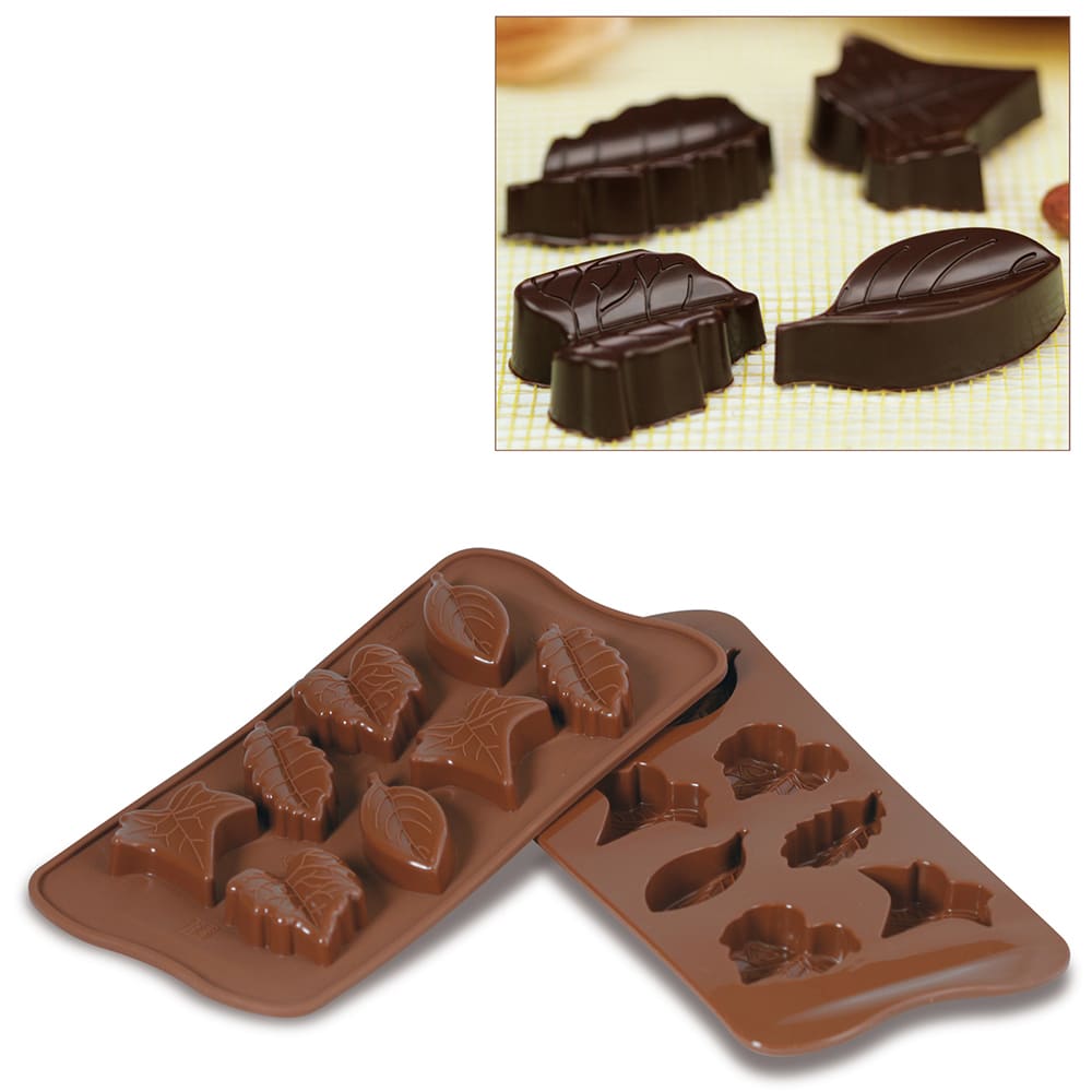 330-SCG10 Nature Chocolate Mold w/ 8 Sections - Silicone, Brown