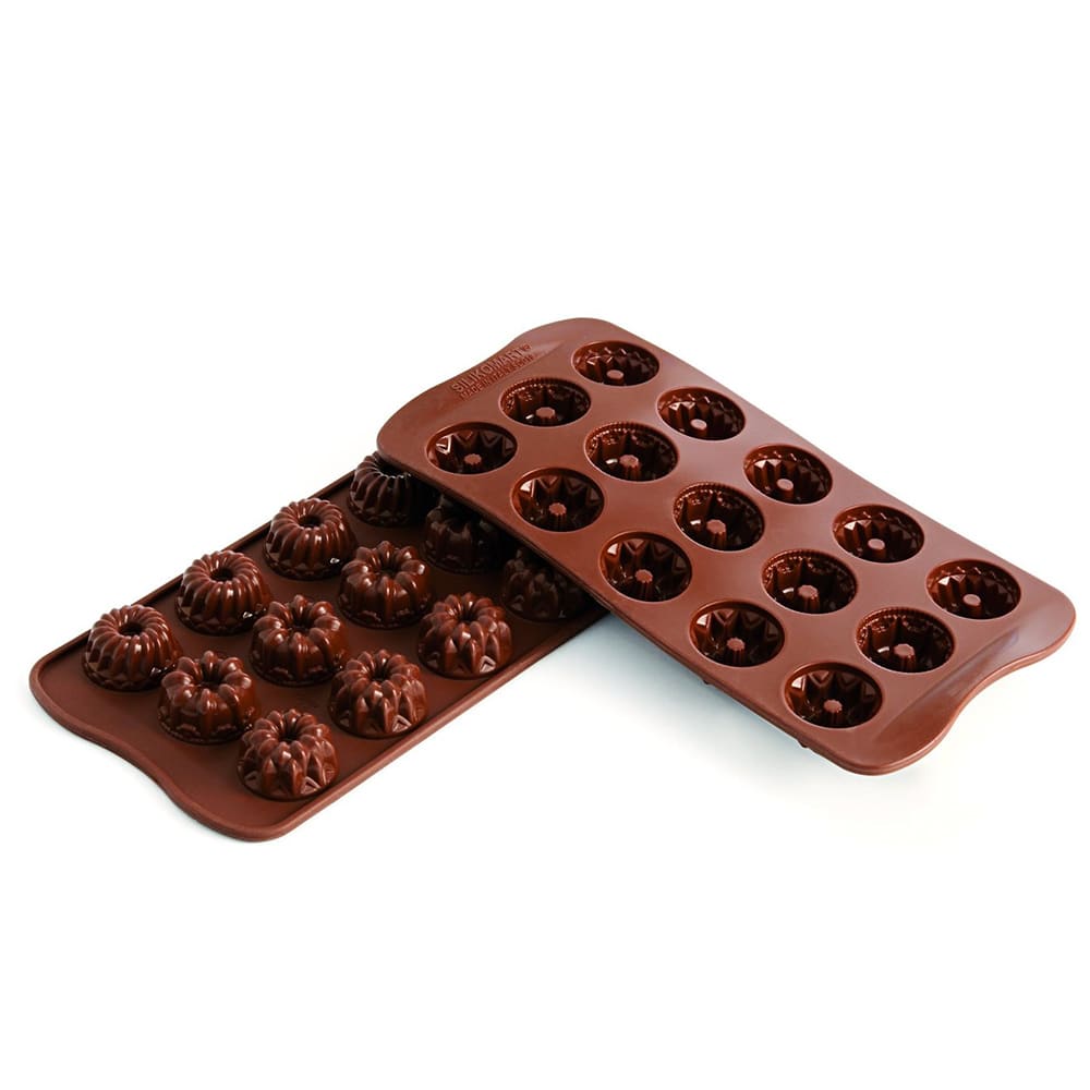 330-SCG19 Fantasia Chocolate Mold w/ 15 Sections - Silicone, Brown