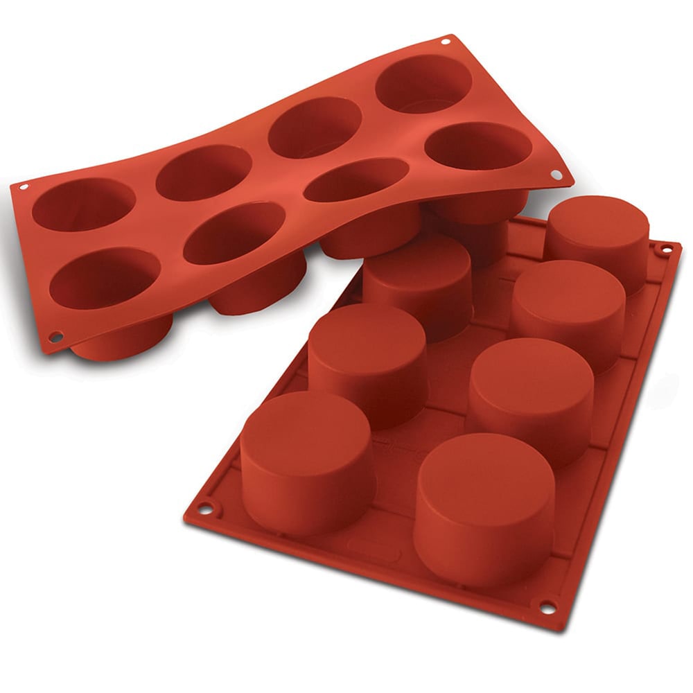330-SF028 Cylinder Mold w/ 8 Sections - Silicone, Red