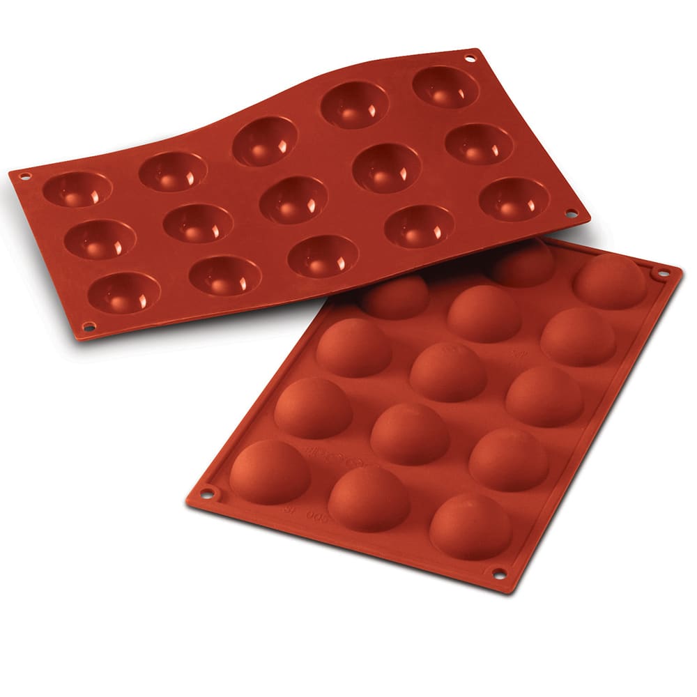 330-SF005 Half Sphere Mold w/ 15 Sections - Silicone, Red