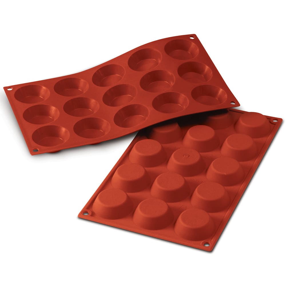 330-SF014 Tartlet Mold w/ 15 Sections - Silicone, Red