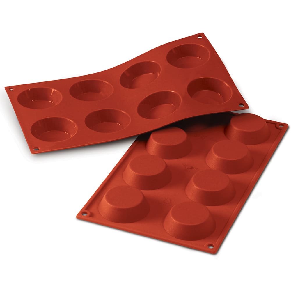 330-SF015 Tartlet Mold w/ 8 Sections - Silicone, Red