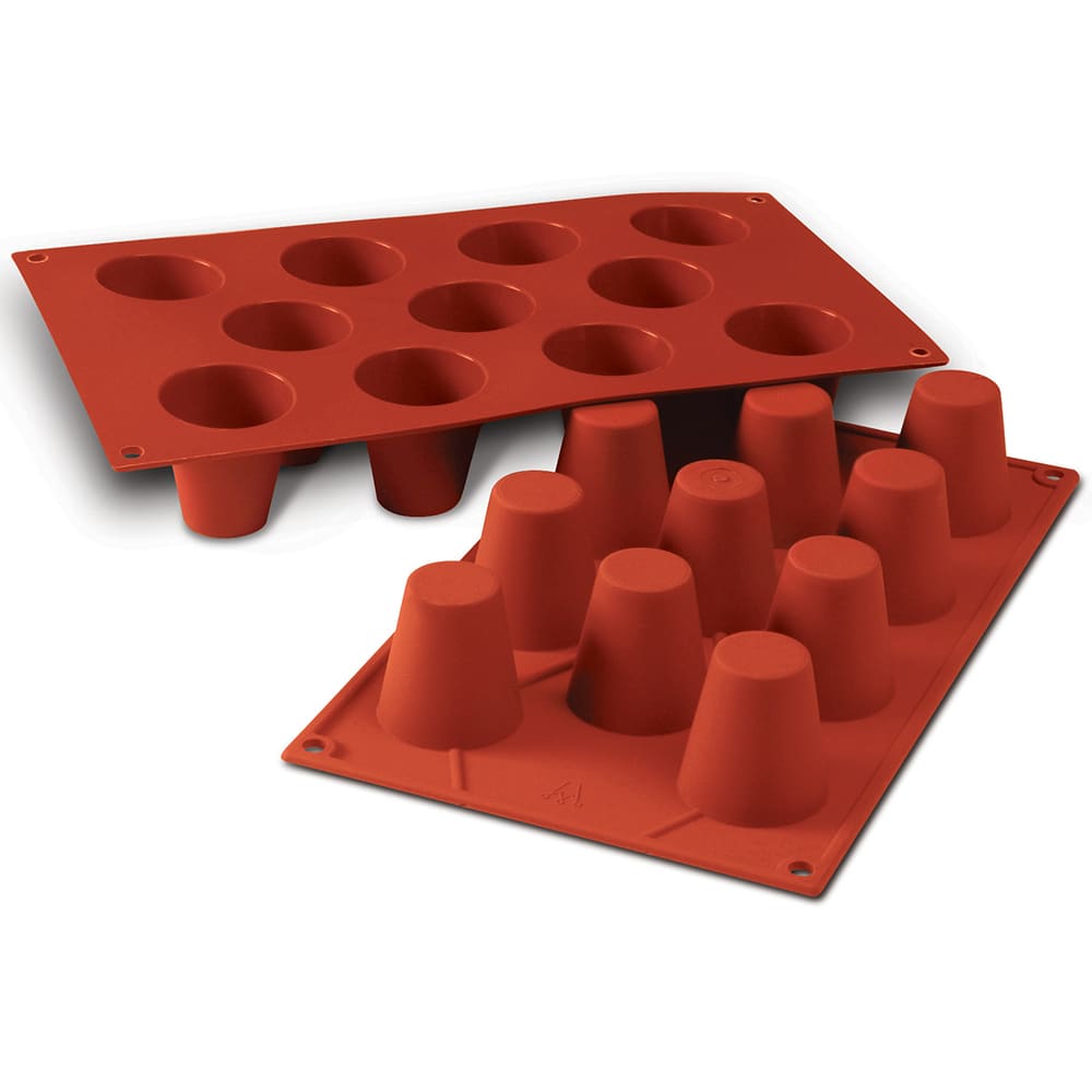 330-SF020 Medium Cylinder Mold w/ 11 Sections - Silicone, Red