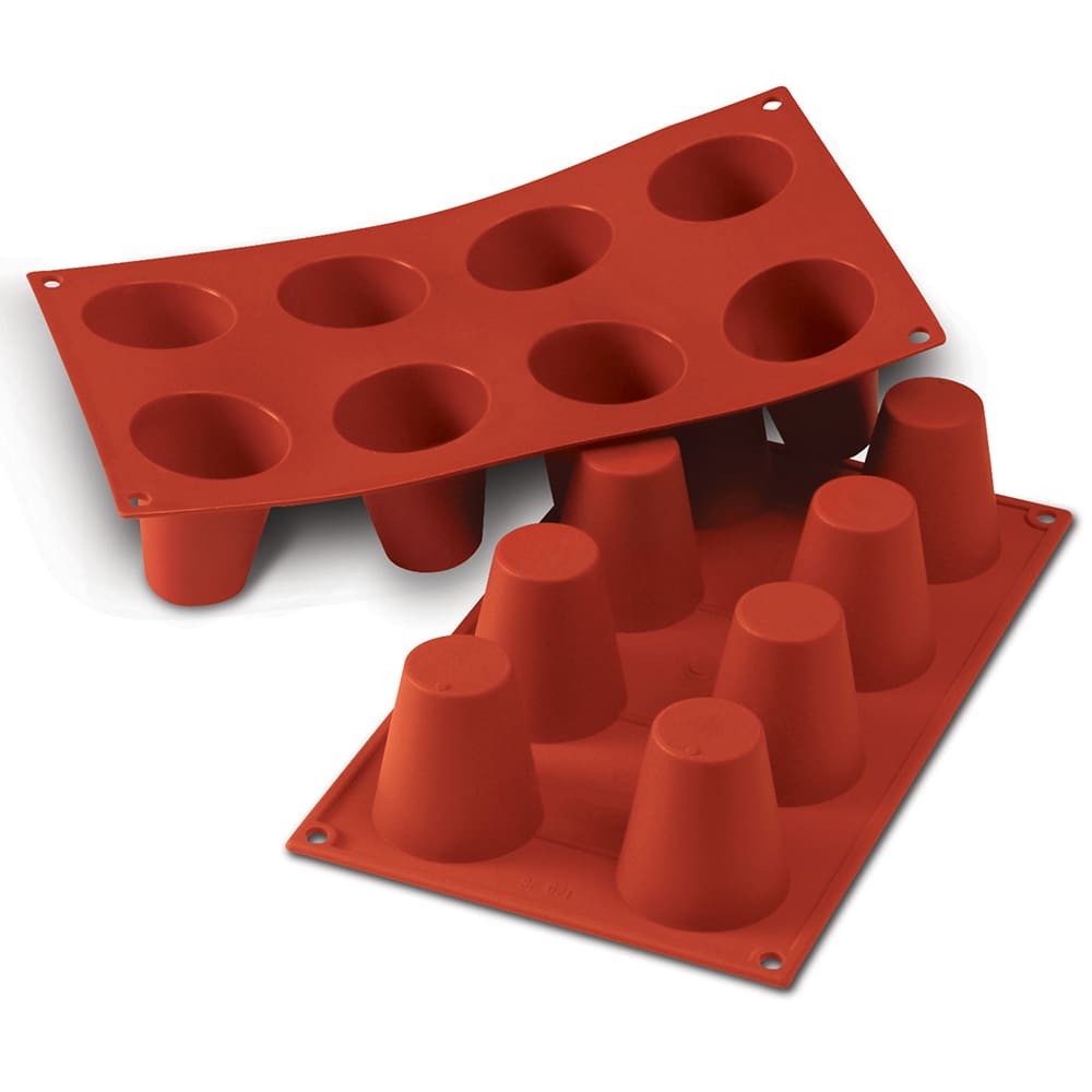 330-SF021 Large Cylinder Mold w/ 8 Sections - Silicone, Red
