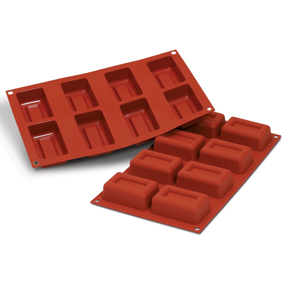 330-SF091 Lingotto Mold w/ 8 Sections - Silicone, Red