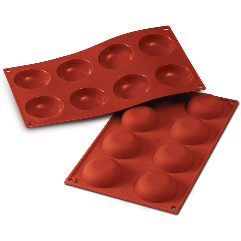 330-SF053 Krapfen Mold w/ 8 Sections - Silicone, Red