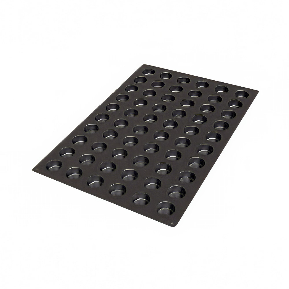 330-SQ055 Muffin Mignon Mold w/ 60 Sections - Silicone, Black
