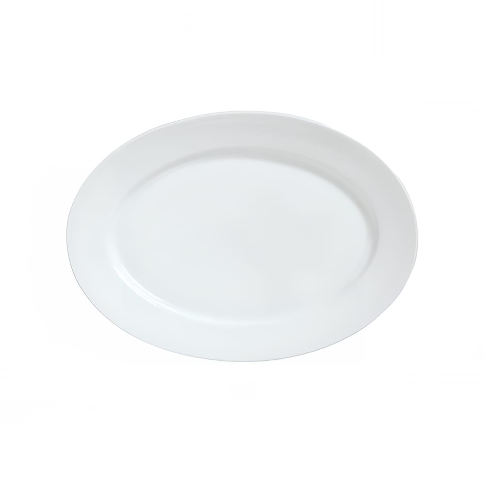024-911194008 14-1/2" x 10-1/4" Oval Reflections Platter - Porcelain, Aluma White