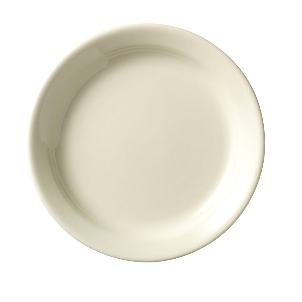 192-740901712 7 1/4" Round Porcelana Plate - Porcelain, Cream White