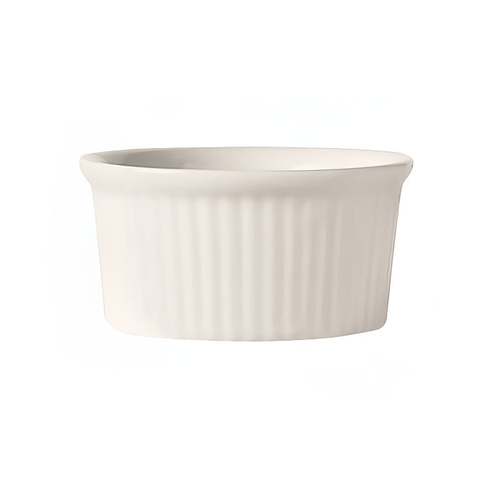192-RAMF234W 2 3/4 oz Fluted Ramekin, White, Bedrock Ovenware, Ultima