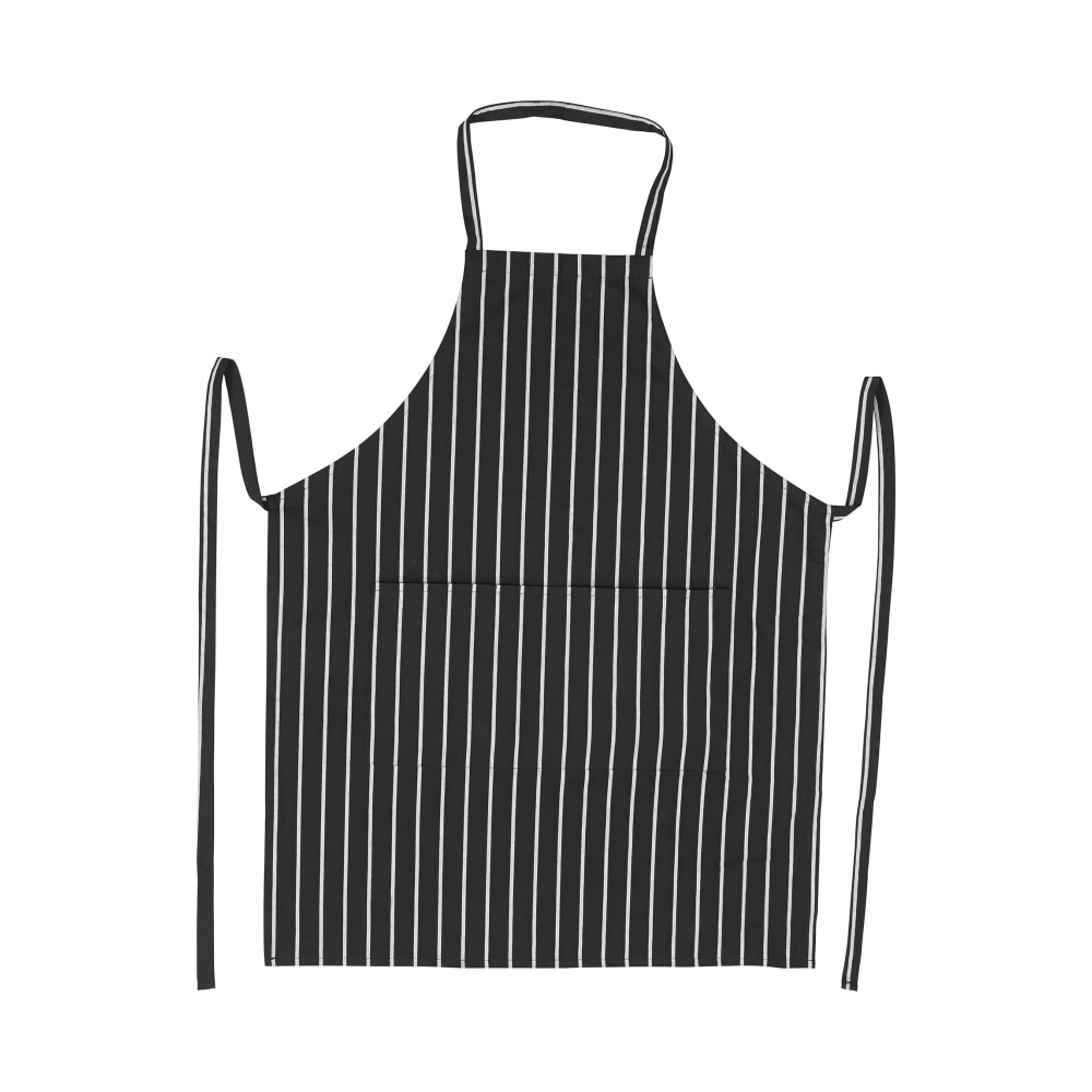 080-BA3427CS Full Length Bib Apron w/ (2) Pockets - 34" x 27", Poly/Cotton, Chalkstripe