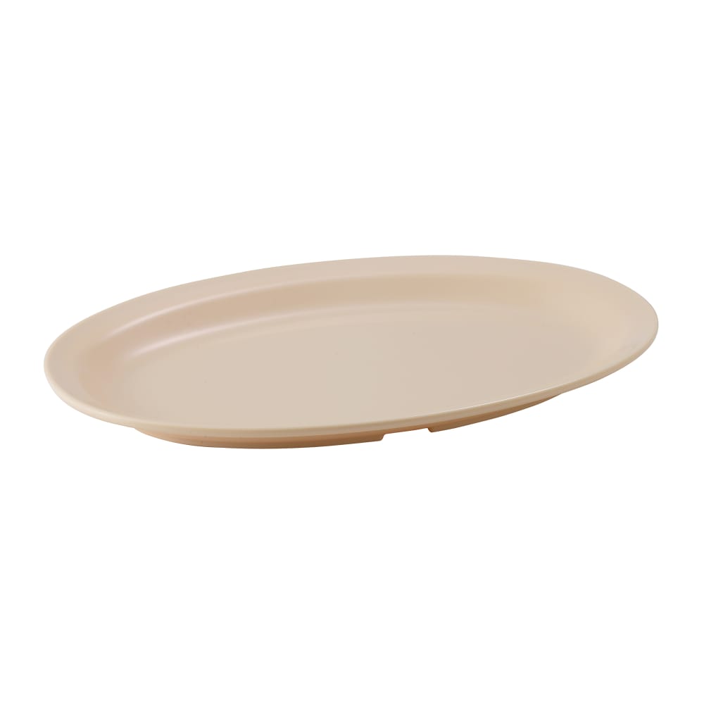 080-MMPO118 11 1/2" x 8" Oval Platter - Melamine, Tan