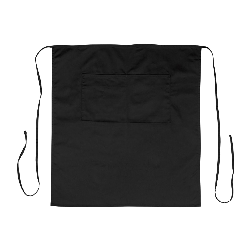 080-WA3129BK Bistro Apron - 32" x 28", Poly-Cotton, Black