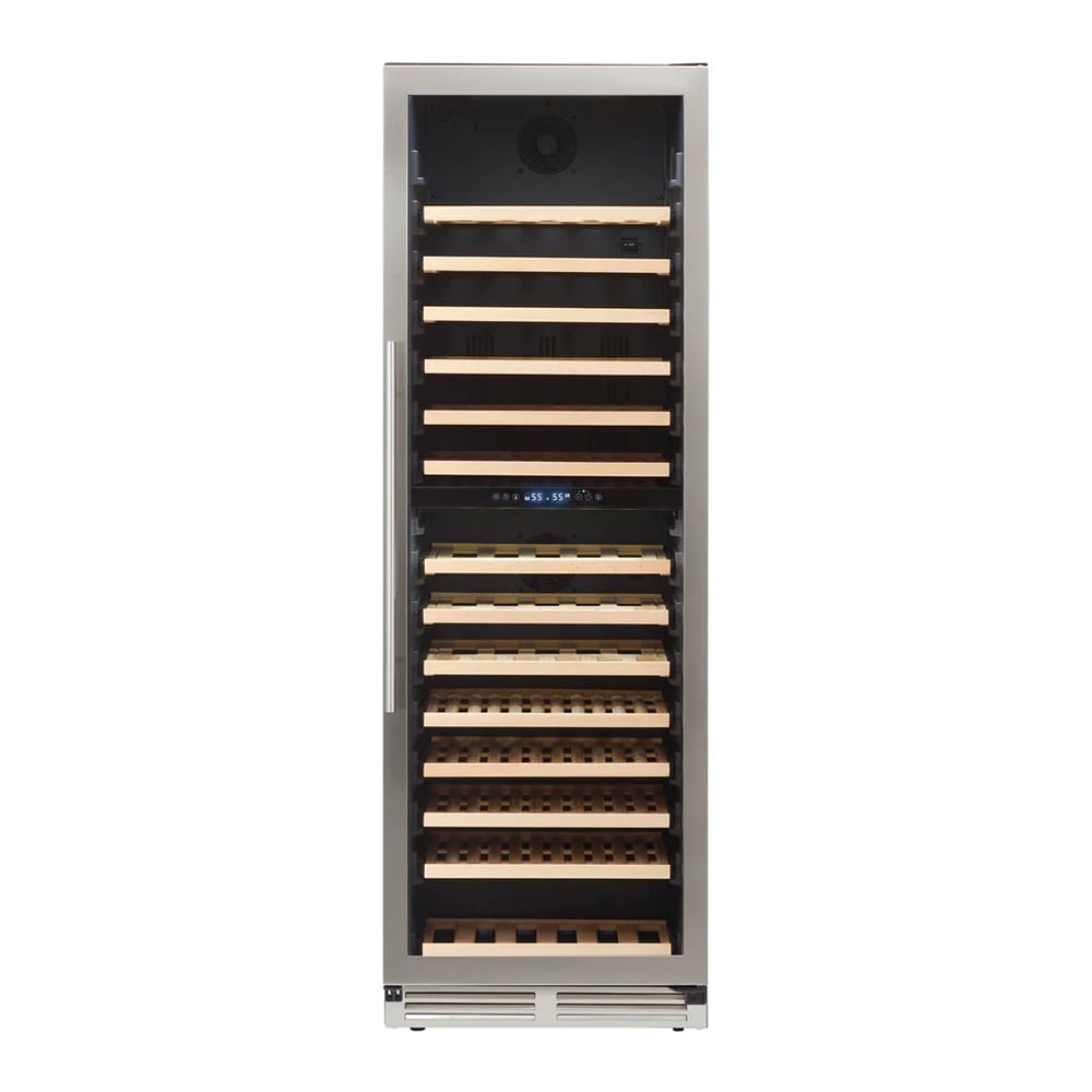 161-WCD165DZ3S 23 1/2" DESIGNER Series One Section Wine Cooler w/ (2) Zones - 163 Bottle Cap...