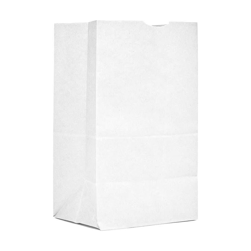 627-459122 Grocery Bag - 12 2/5" x 6 1/10", Paper, White