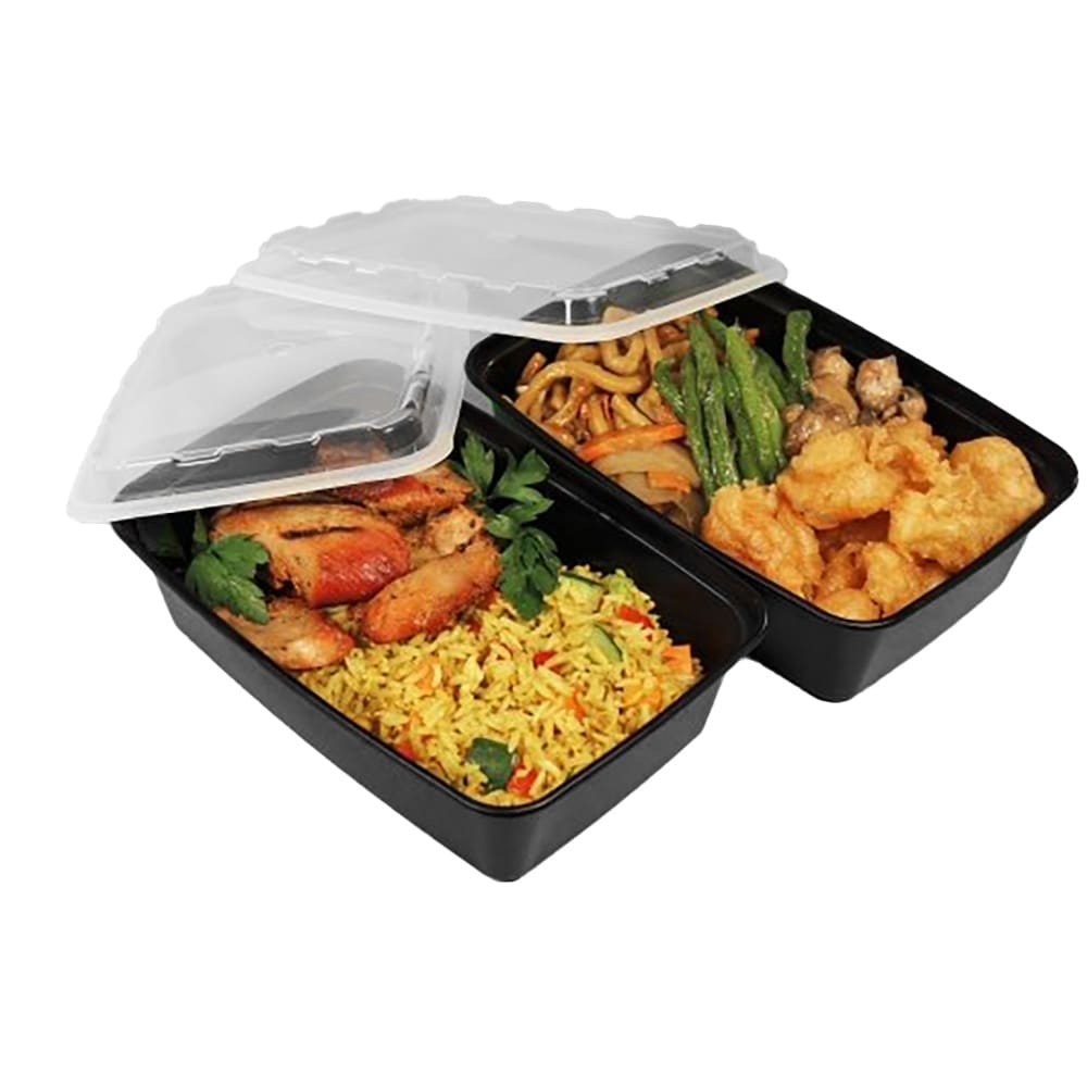 Chris Cutler BOX(日本盤、完品) CuBE Packaging 38 oz Rectangular Container w/ Lid - Plastic, Black