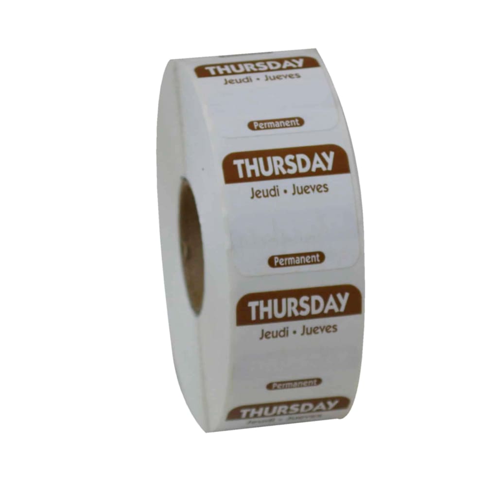 Thursday Food Label Sample National Checking Company Square Permanent Food Storage Label - 1