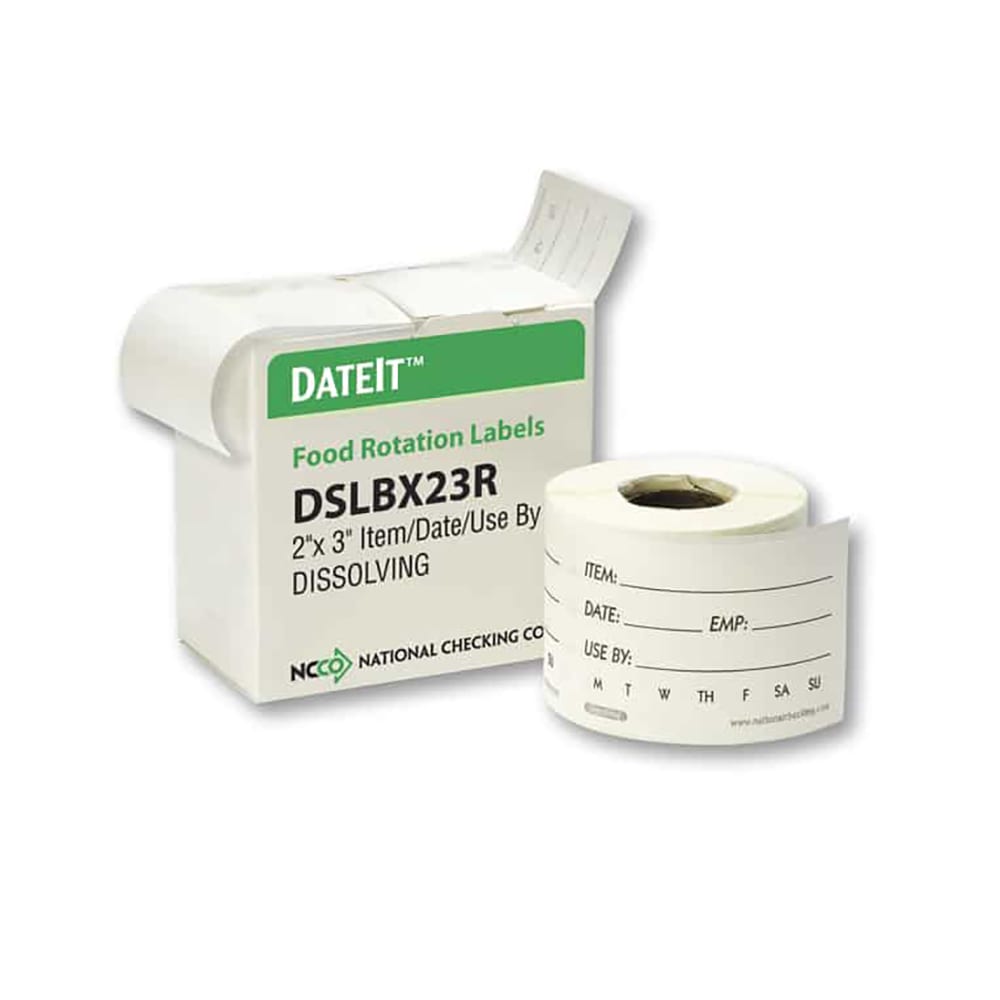790-466940 Rectangular Dissolving Write On Food Storage Label - 2" x 3", White