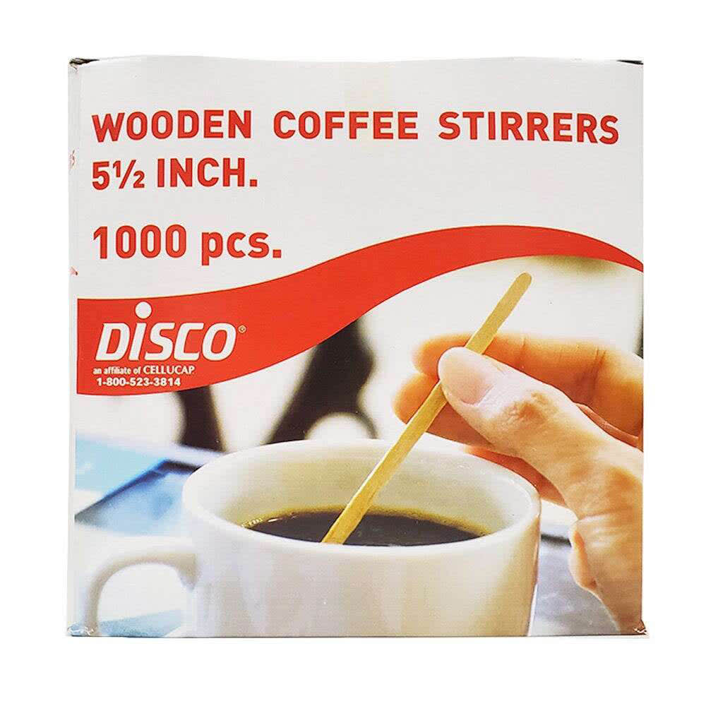 732-515230 4 1/2" Unwrapped Coffee Stirrers w/ Round Ends, Wood