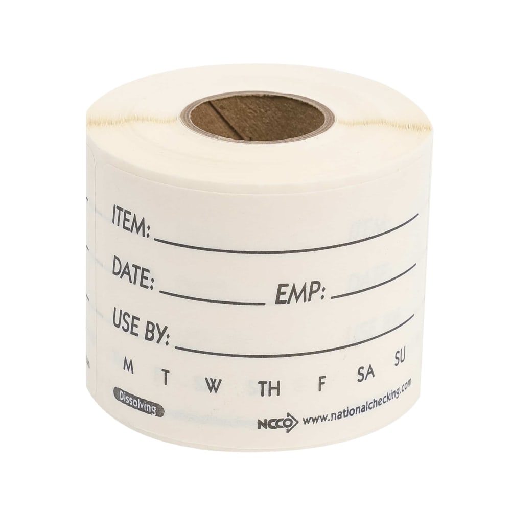 790-466939 Rectangular Dissolving Write On Food Storage Label - 2" x 3", White