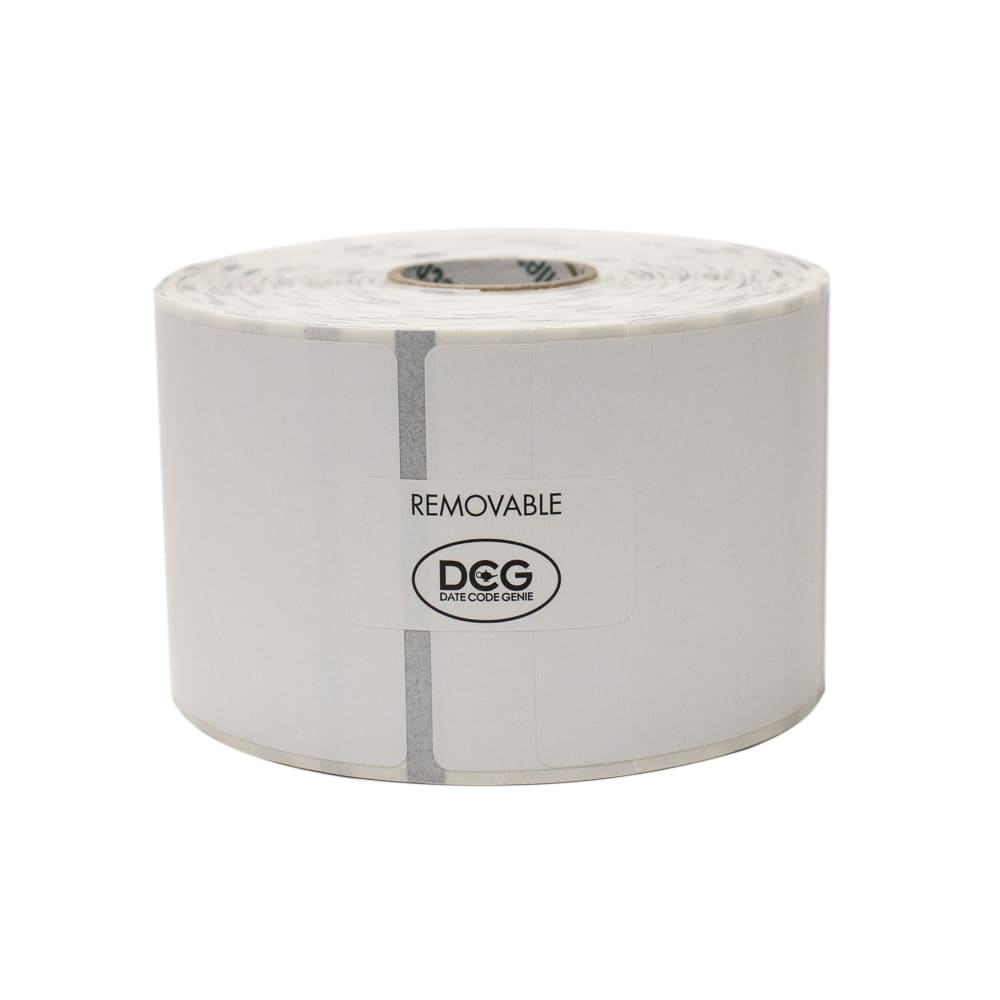 790-625385 Square Datecode Genie® Food Storage Label - 2" x 2", White