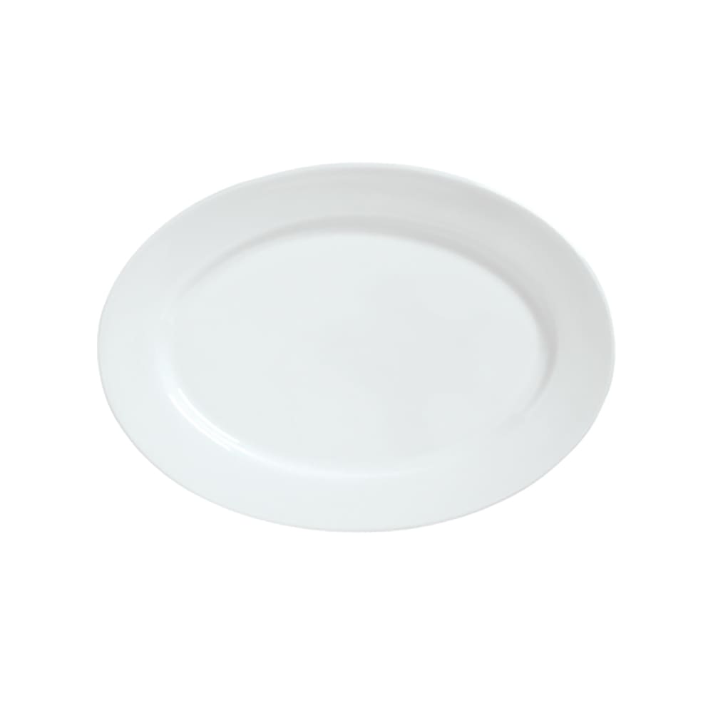 024-911194009 12-1/8" x 8-3/4" Oval Reflections Platter - Porcelain, Aluma White