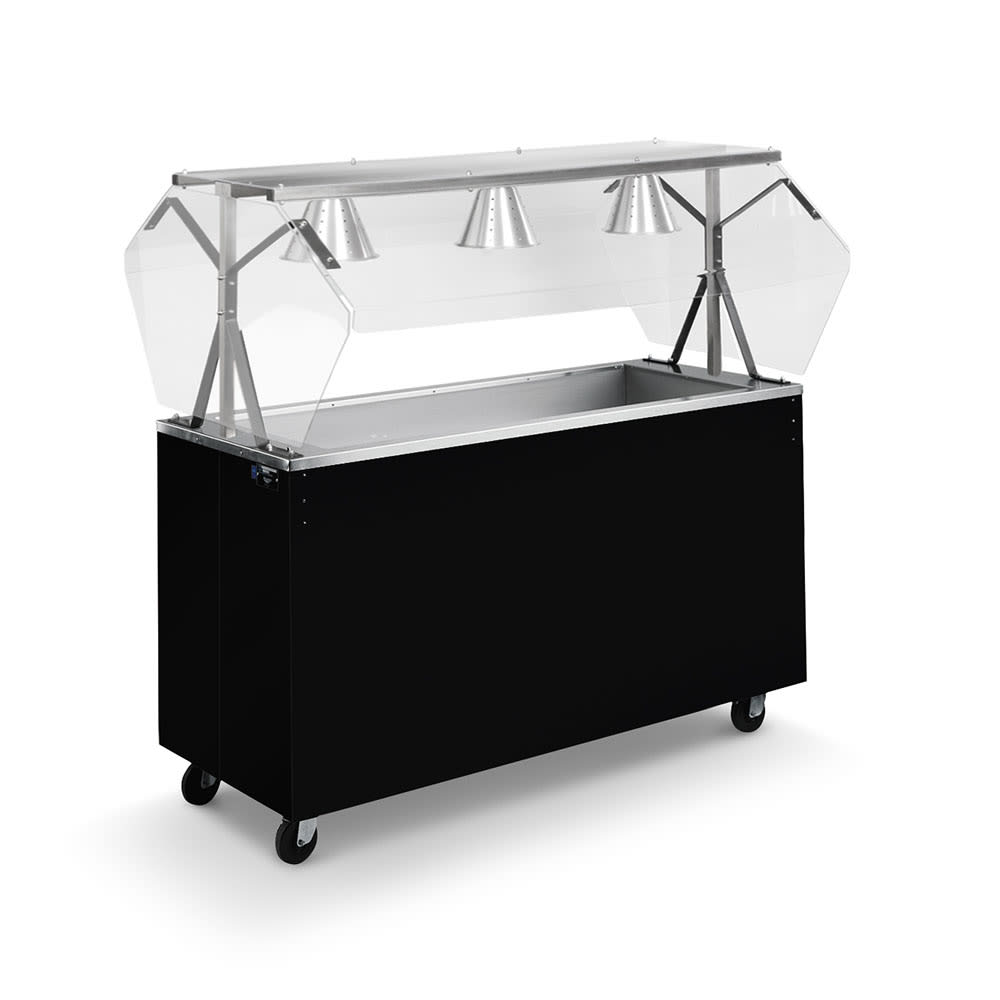 175-3871660 60" Affordable Portable™ Cold Food Bar - (4) Pan Capacity, Floor Model, Black