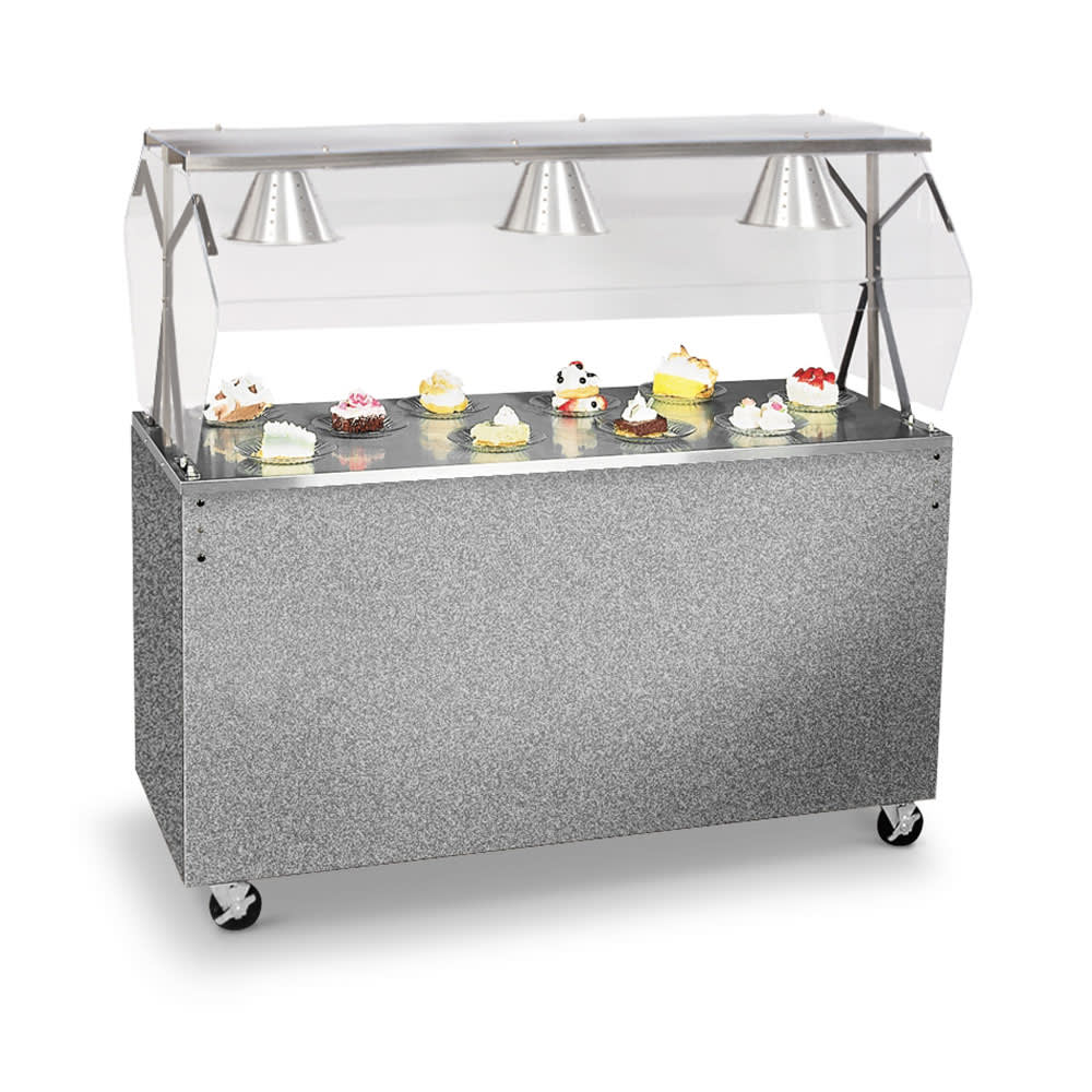 175-3872146 46" Mobile Food Bar w/ Enclosed Base & Stainless Top - Granite, 120v