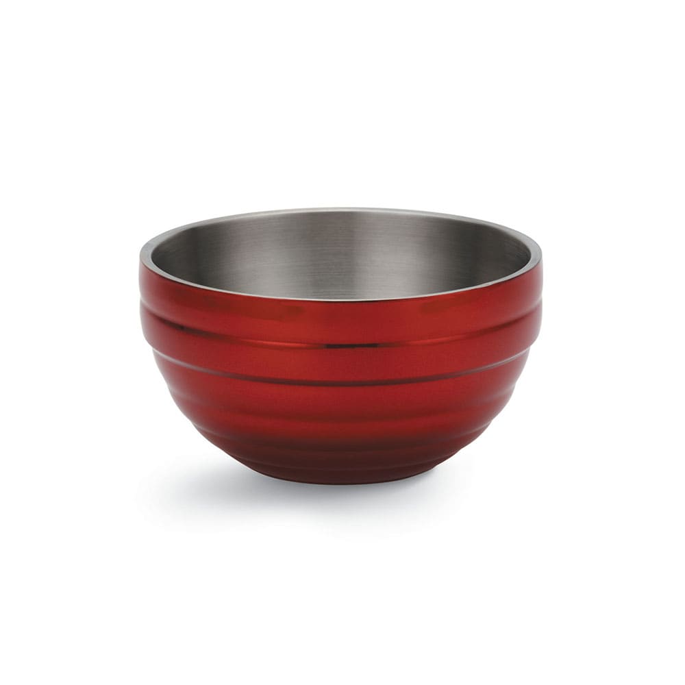 175-4659115 3 2/5 qt Round Insulated Bowl - 18 ga Stainless, Dazzle Red