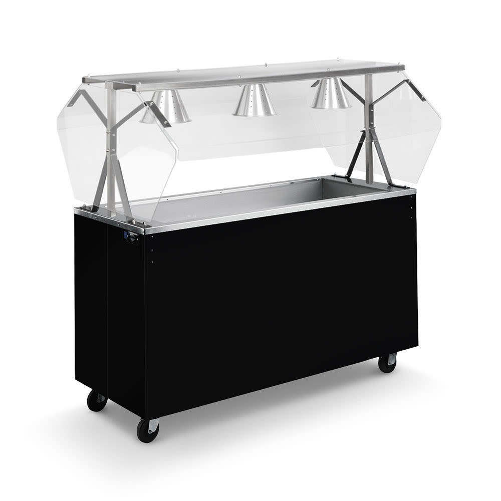 175-3896160 60" Affordable Portable™ Cold Food Bar - (4) Pan Capacity, Floor Model, Walnut W...