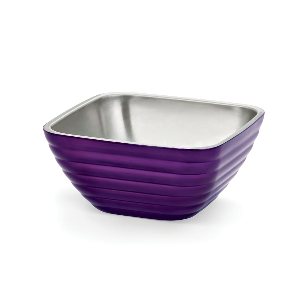 175-4763265 1 4/5 qt Square Insulated Bowl - Stainless, Passion Purple