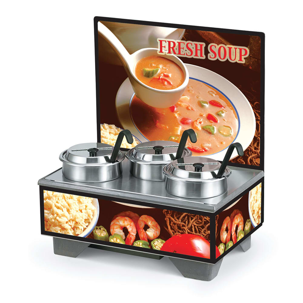 175-720201103 Full Size Soup Merchandiser Base - Country Kitchen, Menu Board, 4 qt Accessories, 1...